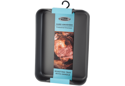 Stellar Hard Anodised Roasting Tray with Handle 36 x 25 x 7cm